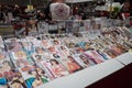 Manga comics on display at Festival del Fumetto convention in Milan, Italy