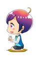 Manga kawaii chibi female office worker illustration japanese tea break