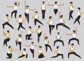 Manga Kung Fu Poses Characters Cartoon Vector Royalty Free Stock Photo