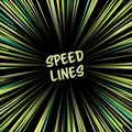 Manga Speed Lines Vector. Comic Radial Speed Lines. Ray And Acceleration. Otherworldly Visionary Illustration. Royalty Free Stock Photo