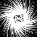 Manga Speed Lines Vector. Grunge Ray Illustration. Black And White. Space For Text. Comic Book Radial Lines Background. Manga Spee