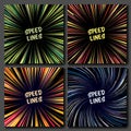 Manga Speed Lines Vector Set. Layout For Comic Books. Banner With Radial Colored Effect Illustration. Starburst Explosion In Manga Royalty Free Stock Photo