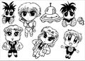 Manga Style babies set