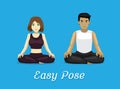 Manga Style Cartoon Yoga Easy Pose