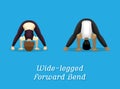 Manga Style Cartoon Yoga Wide-legged Forward Bend