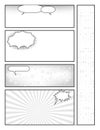 Manga style page layout. storyboard layout template with speech bubbles and effects