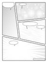 Manga style page layout. storyboard layout template