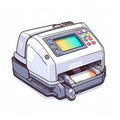Manga-style Spectrophotometer Vector Illustration With Borderless Stickers