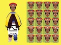 Manga Style Tribe Woman Ndebele Cartoon Character Emotions