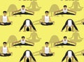 Manga Yoga Man Fire Log Pose Cartoon Background Seamless Wallpaper