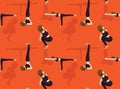 Manga Yoga Noose Pose Background Seamless Wallpaper