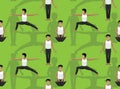 Manga Yoga Boy Mountain Pose Cartoon Seamless Wallpaper