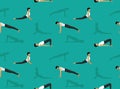 Manga Yoga Man Bridge Pose Background Seamless Wallpaper