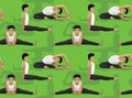 Manga Yoga Man Cartoon Seated Forward Bend Background Wallpaper