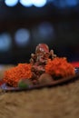 MANGALMURTI GANESHA IN POOJA THALI Royalty Free Stock Photo