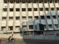 Exterior facade of a modern concrete industrial office building block in the city of Mangaluru Royalty Free Stock Photo