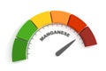 Manganese level abstract scale. Food value measuring. 3D render