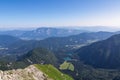 Mangart - Aerial view of alpine lakes Laghi di Fusine in Tarvisio, Friuli-Venezia Giulia, Italy, Europe Royalty Free Stock Photo