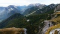 Julian Alps panorama from Mangart saddle in Slovenia