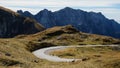 Mangart saddle and pass road in Slovenia in Autumn