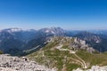 Mangart - Scenic view of high alpine Mangart road (Mangartska cesta) seen from Mangart Saddle