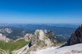 Mangart - Scenic view of high alpine Mangart road (Mangartska cesta) seen from Mangart Saddle