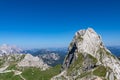 Mangart - Scenic view of high alpine Mangart road (Mangartska cesta) seen from Mangart Saddle