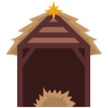 manger hut and star Royalty Free Stock Photo