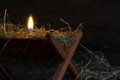 Manger Jesus and light of hope abstract christmas symbol Royalty Free Stock Photo