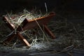Manger in the stable abstract christmas symbol