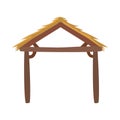 Manger wooden stable isolated icon