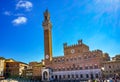 Mangia Tower Piazza del Campo Tuscany Siena Italy Royalty Free Stock Photo