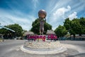 Mangku bumi statue, one of tanjung uban city landmark Royalty Free Stock Photo