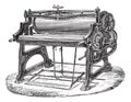 Mangle or wringer vintage engraving