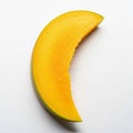 Mango carved into a crescent shape with a smooth, yellow-orange Royalty Free Stock Photo