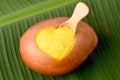 Mango carved heart.