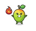 Mango character cartoon with angry gesture