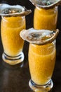 Mango Chia Rum Shooters with Oysters Royalty Free Stock Photo