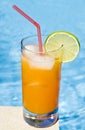 Mango Cocktail by the Pool Royalty Free Stock Photo