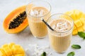 Mango coconut smoothie in glass Royalty Free Stock Photo