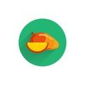 mango flat icon with long shadow. mango fruit flat icon