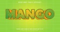 Mango 3d editable text effect Template Royalty Free Stock Photo