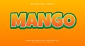 Mango 3d editable text effect Template Royalty Free Stock Photo