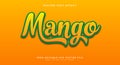 Mango 3d editable text effect Template Royalty Free Stock Photo