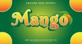 Mango 3d editable text effect Template Royalty Free Stock Photo