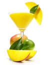 Mango Daiquiri Cocktail isolated on white Background Royalty Free Stock Photo