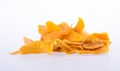 mango dry or dried mango slices on background.