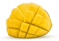 Mango exotic friut cut in half cubes Royalty Free Stock Photo