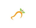 Mango in flat style. Mango vector logo. Mango icon