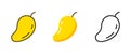 Mango flat vector fruit icon. Simple label cartoon mango line design icon illustration.